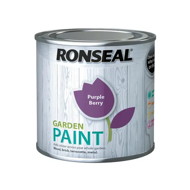 Ronseal Garden Paint – Purple Berry, 250Ml Rich-Colour Exterior Paint 1