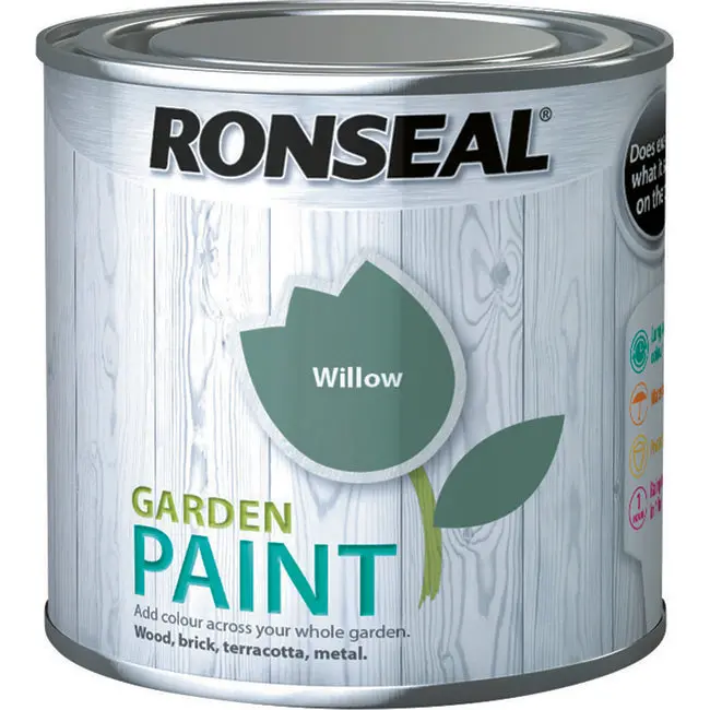 Ronseal Garden Paint – Willow, 250Ml Subtle Green Exterior Paint 1