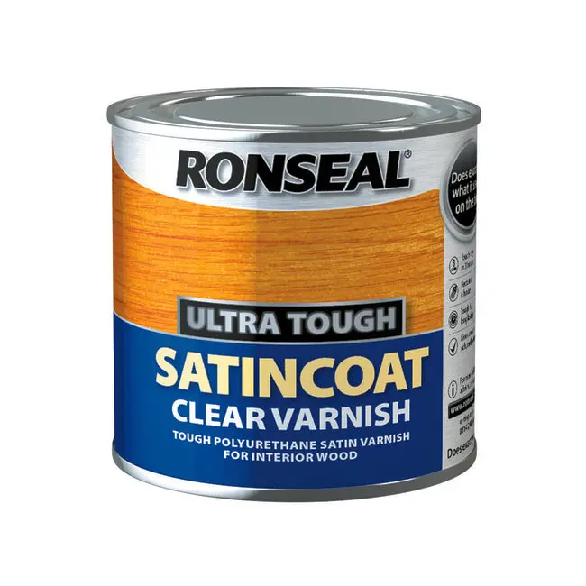 Ronseal Ultra Tough Satin Varnish – 250Ml Durable Wood Coating 1