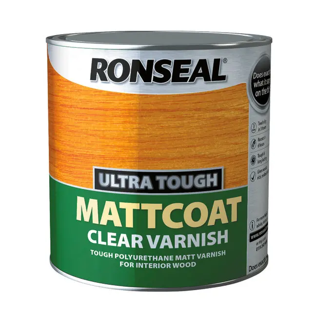 Ronseal Ultra Tough Varnish – Matt Finish, 2.5L High-Durability Coating 1