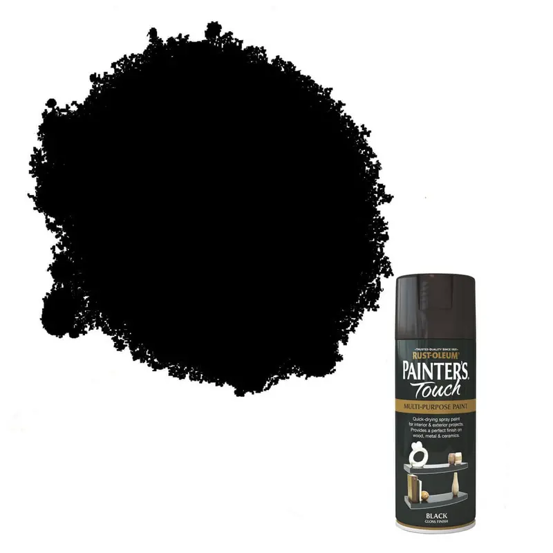 Rust-Oleum Painter’S Touch Gloss Black Spray Paint – 400Ml, Multi-Surface 1