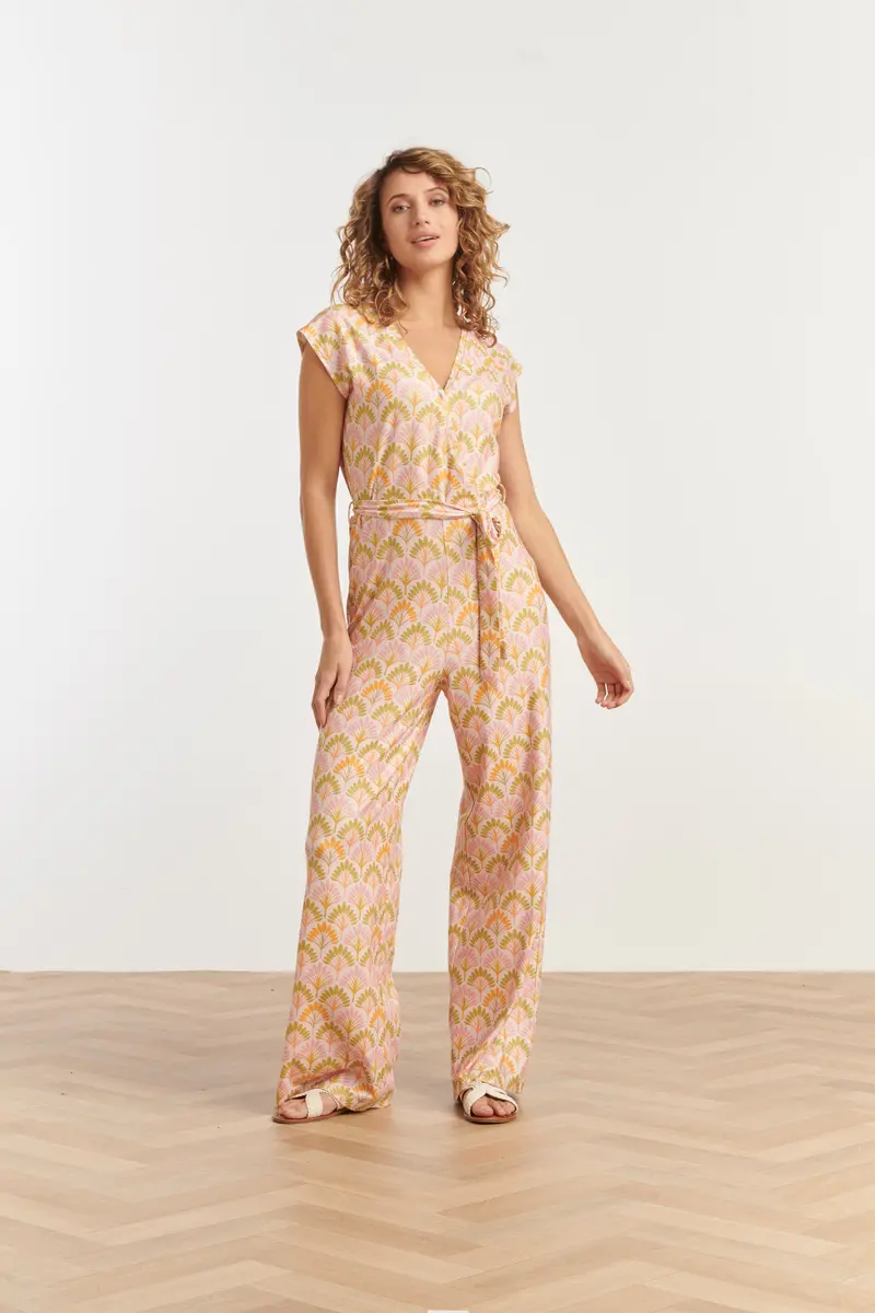 Sand And Multicolor Structured Jumpsuit | Style 35189 1
