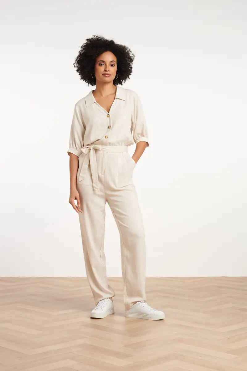 Sand Linen-Blend Jumpsuit | Style 25313 1
