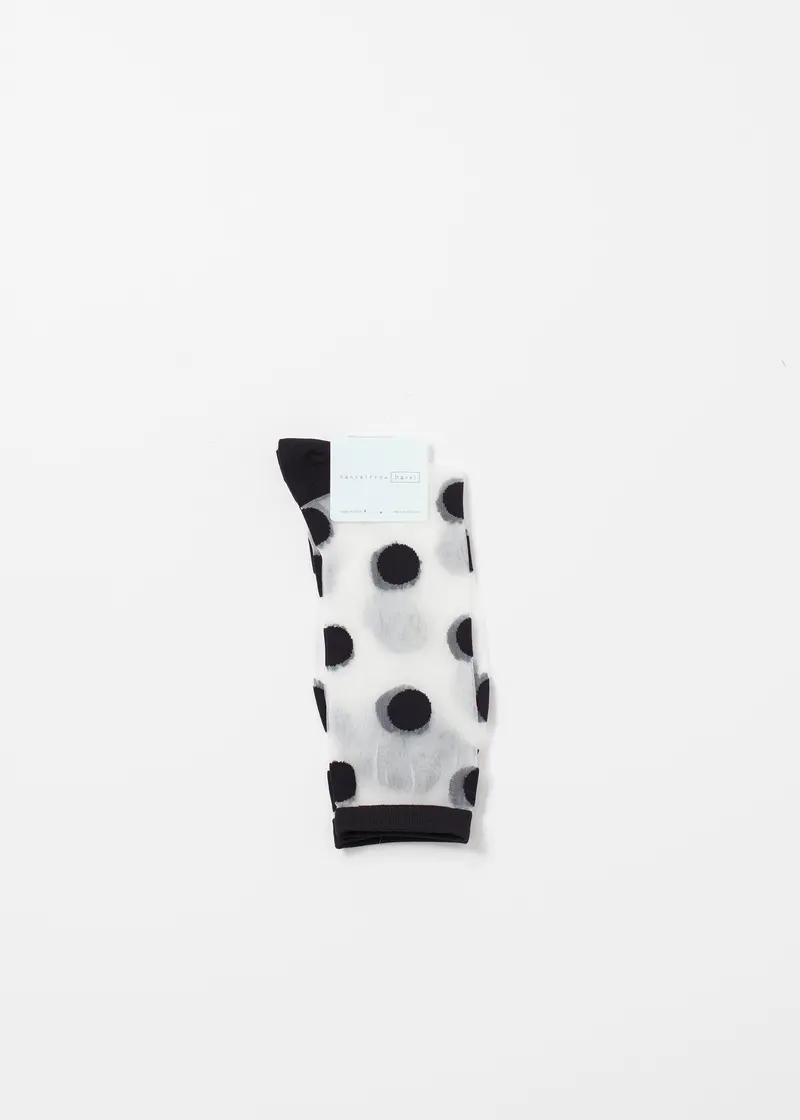 Sheer Polka Dot Crew Neck Top 1