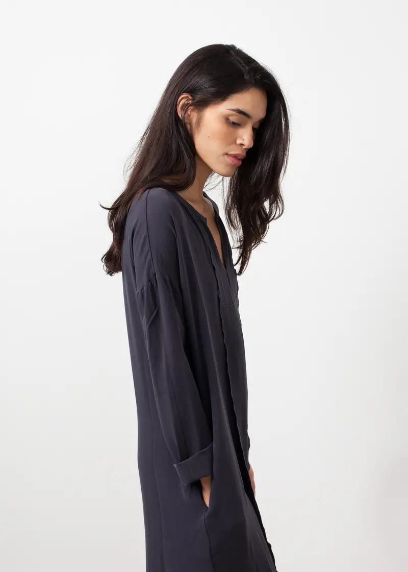 Silk Long Sleeve Dress 1