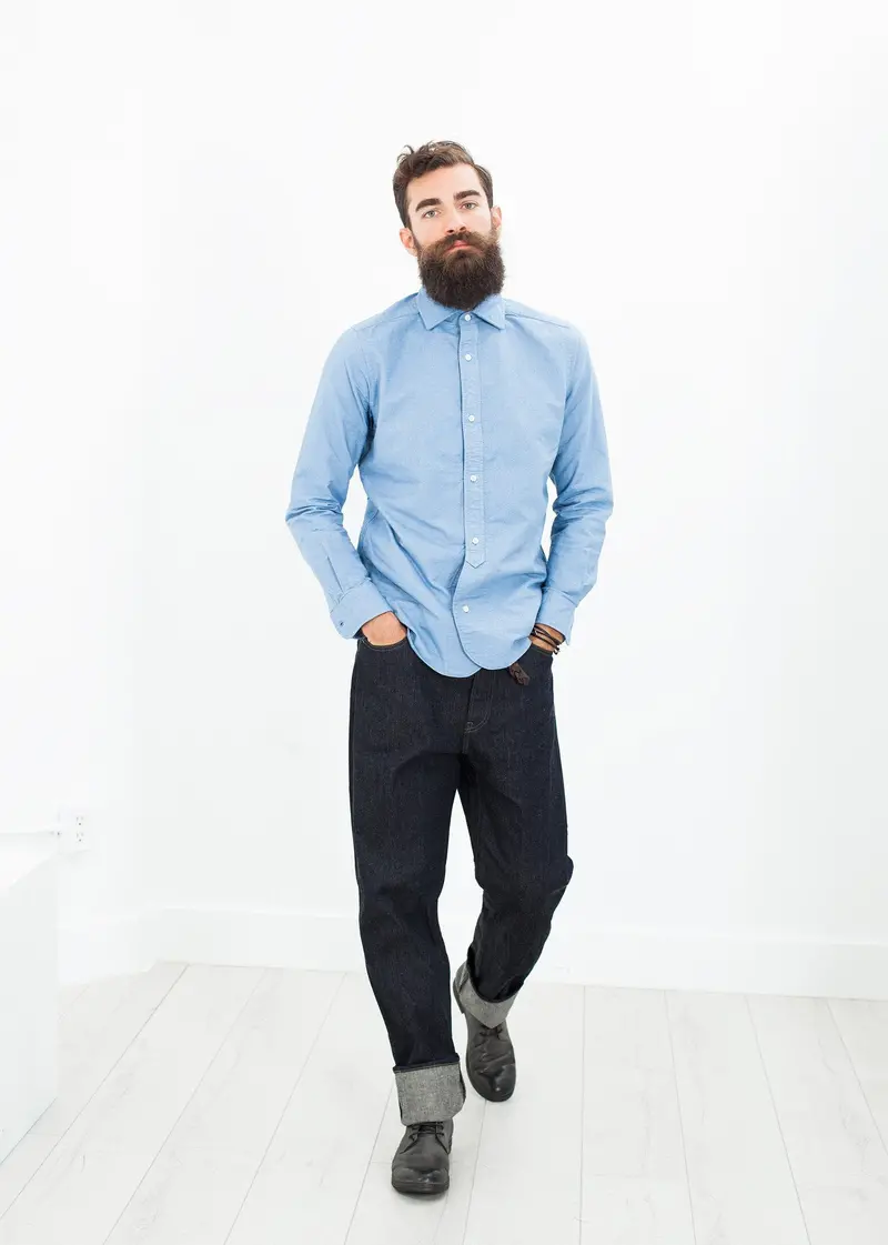 Sky Blue British-Style Officer Shirt 1