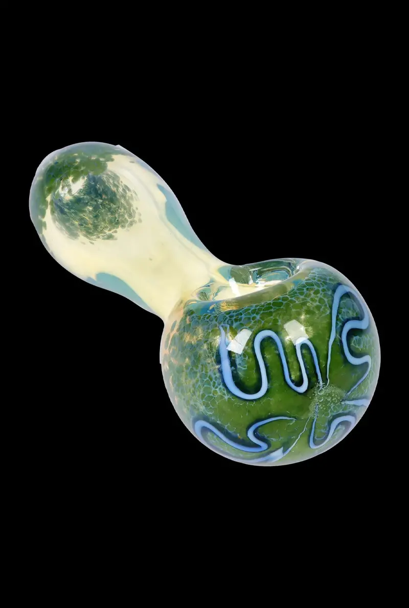 Smoke Cartel Fumed & Piped Spoon Pipe – 2.5-Inch Artisan Glass Design 1