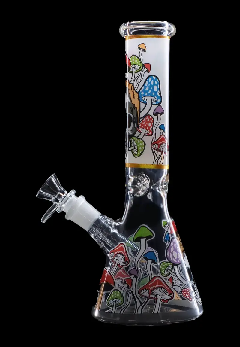 Smoke Cartel Mushroom-Themed Glass Bong – 10 Inches 1