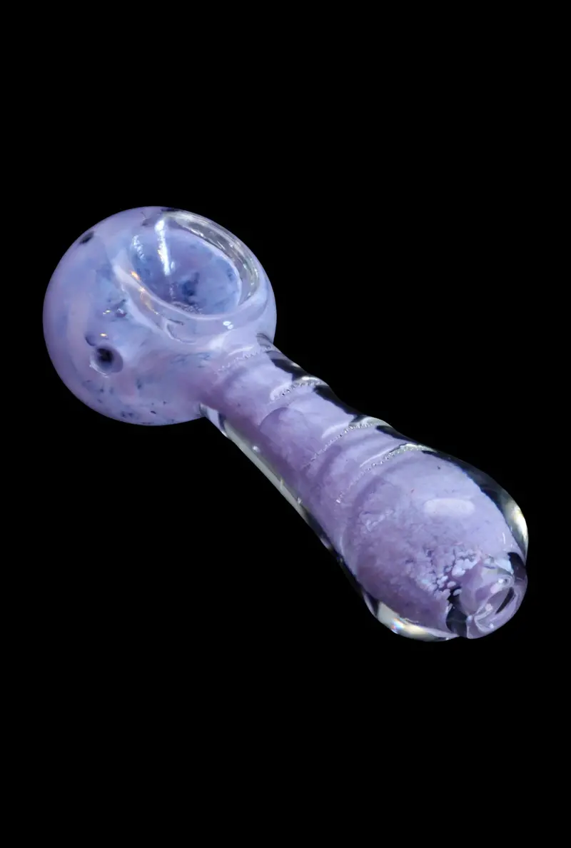 Smoke Cartel Pastel Marble-Rim Spoon Pipe – 2.5-Inch Frit Glass Piece 1