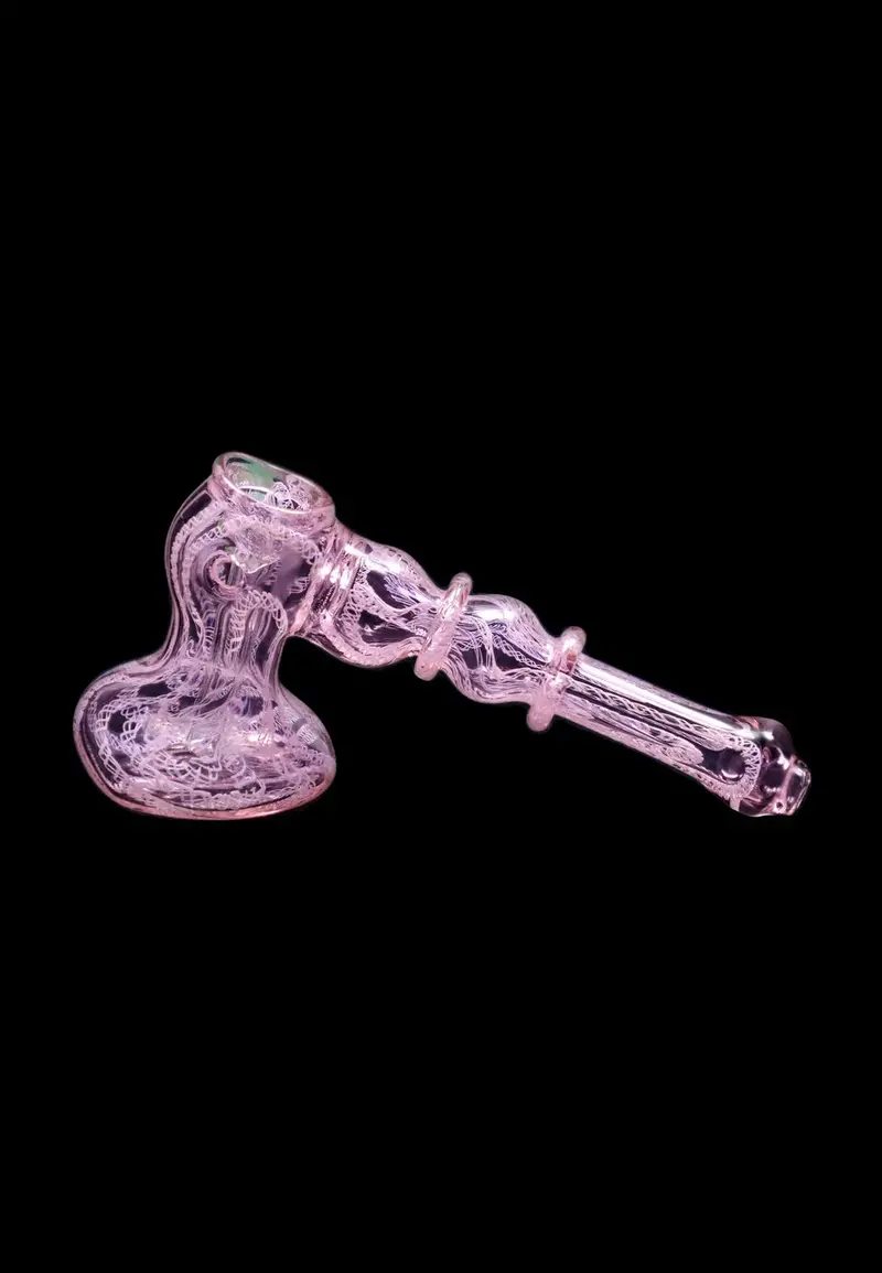 Smoke Cartel Pink Twist Hammer Bubbler – 6 Inch 1