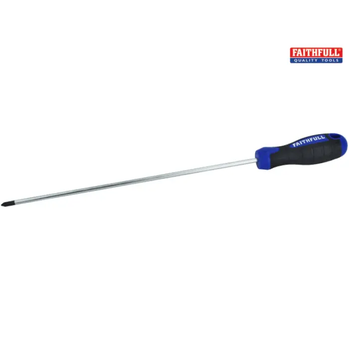 Soft-Grip Pozidriv Pz2 Screwdriver – 10-Inch Extended Reach 1