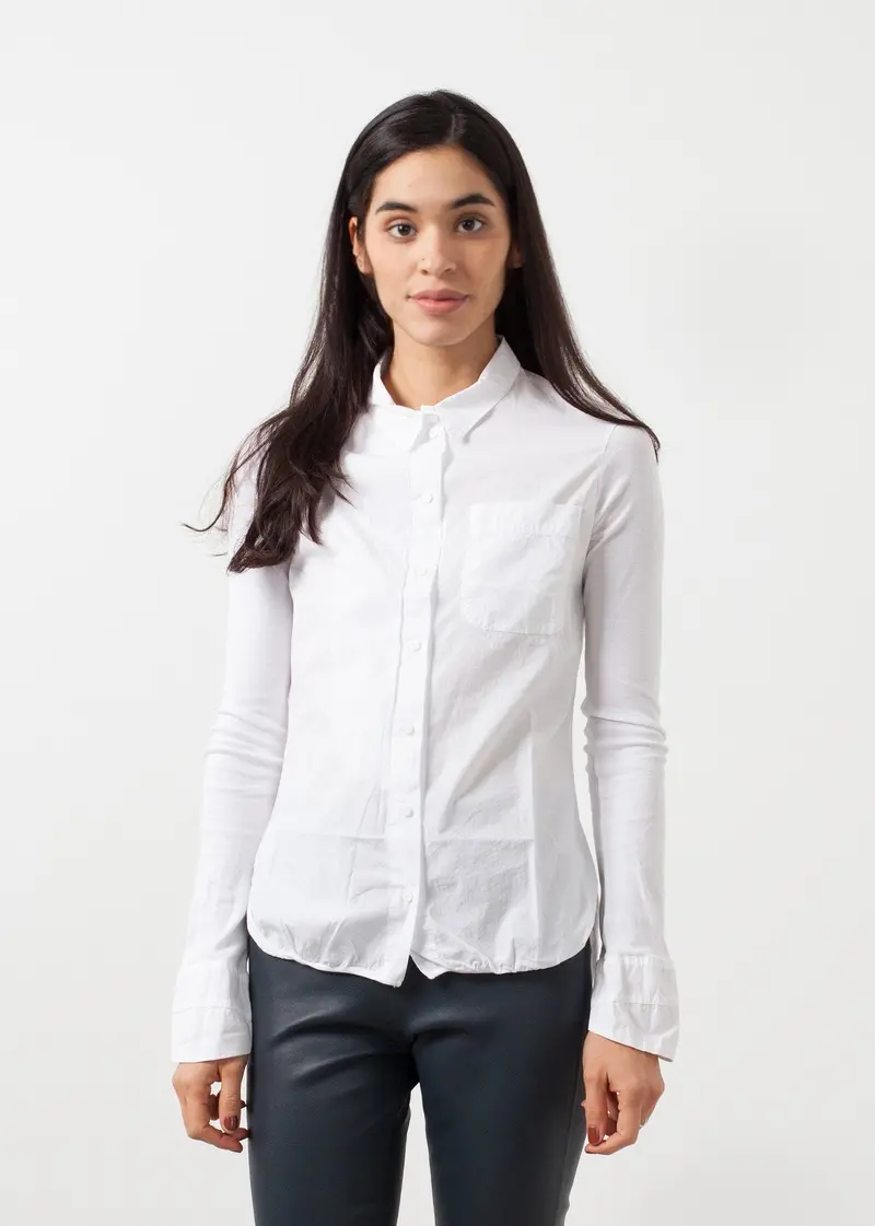 Soft-Sleeve Cotton Poplin Button-Up Shirt 1