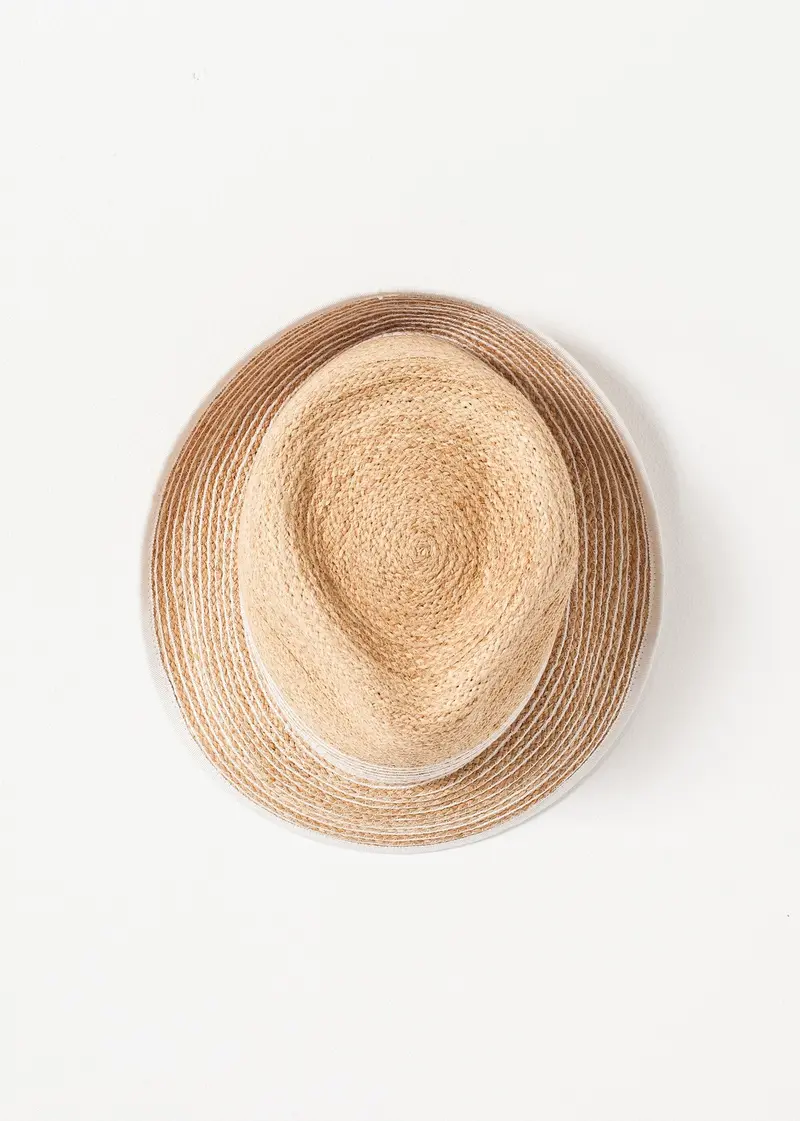 Straw And White Washboard Fedora 1