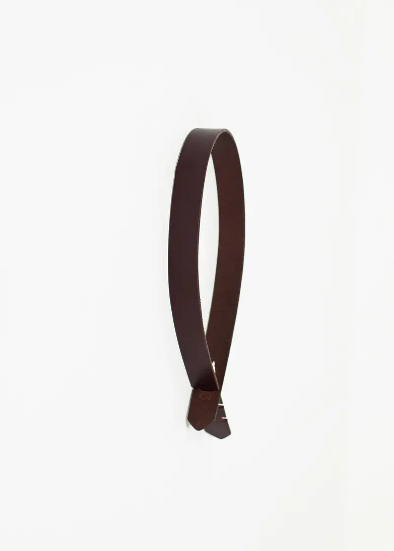 Streamlined Buckle-Free Leather Belt – Brown 1