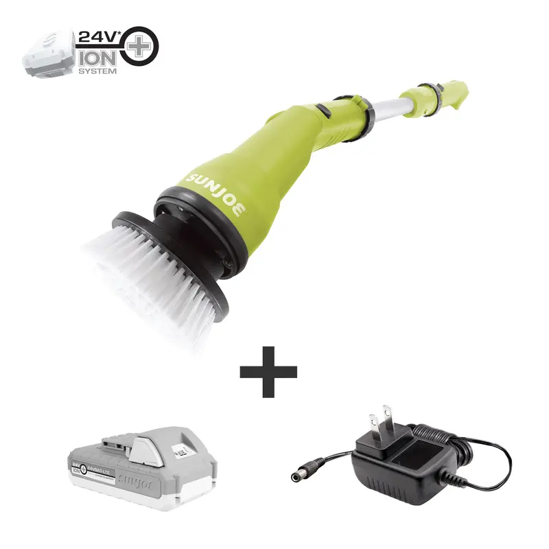 Sun Joe 24V Ion+ Cordless Spin Scrubber Tool – Includes 2.0Ah Starter Kit 1