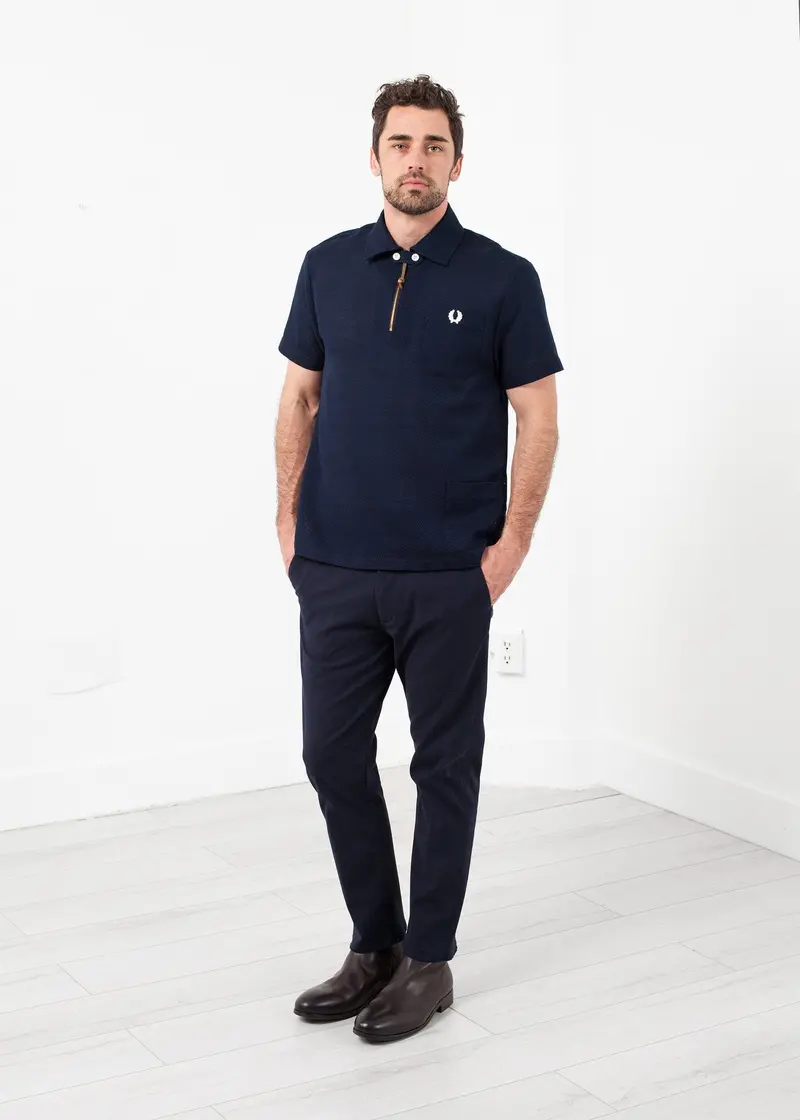 Textured Cellular-Weave Shirt 1