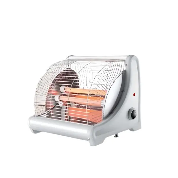 Two-Bar Ceramic Tower Heater – 1200W Silver Caged Indoor Heating Unit 1