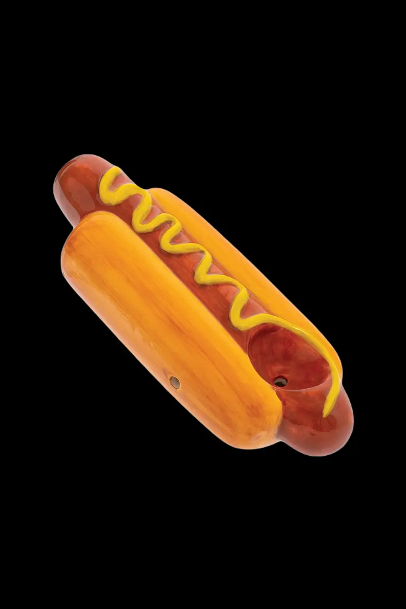 Wacky Bowlz Hot Dog Ceramic Pipe – Whimsical Mini Hand Pipe 1
