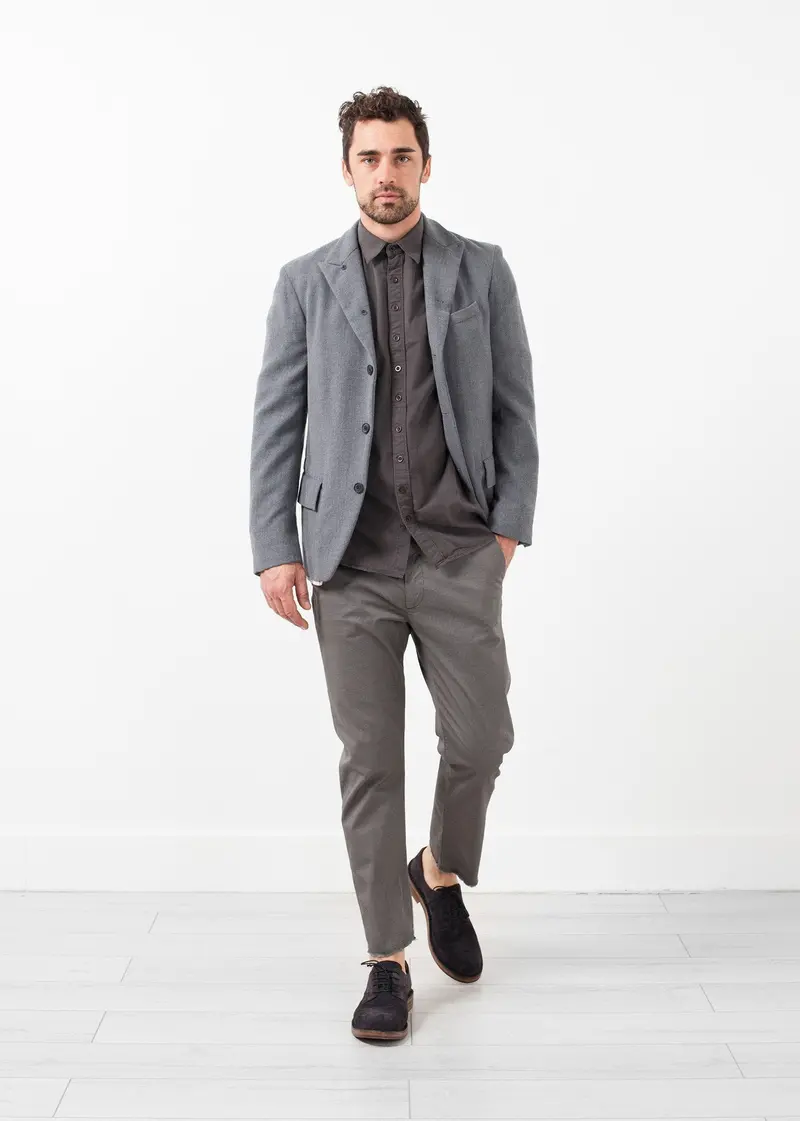 Washed Wool Tailored Unstructured Blazer 1