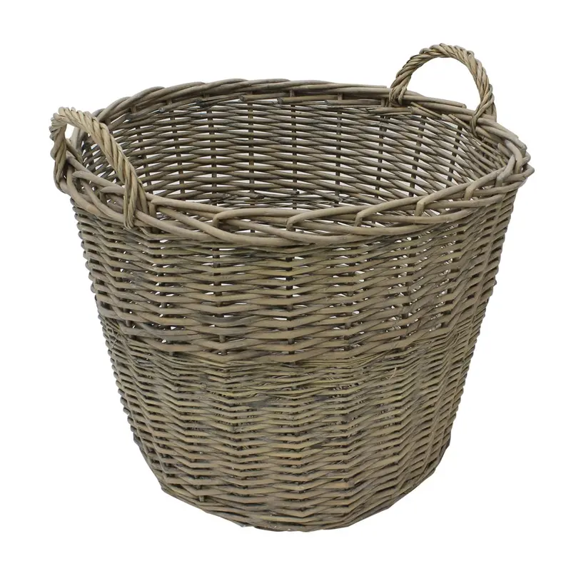 Willow Twig Log Basket – Round Chunky Design (47 X 50 Cm) 1