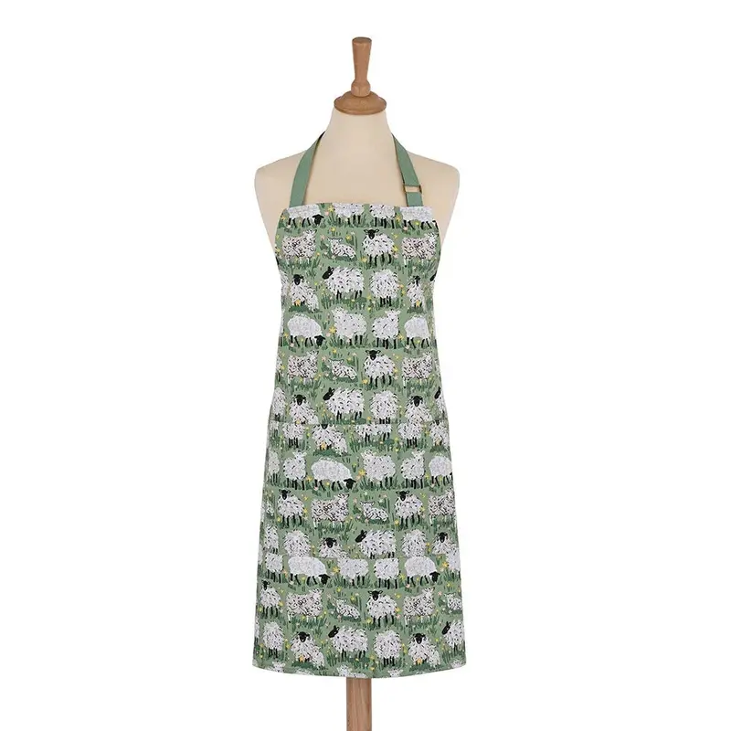 Woolly Sheep Print Cotton Kitchen Apron 1