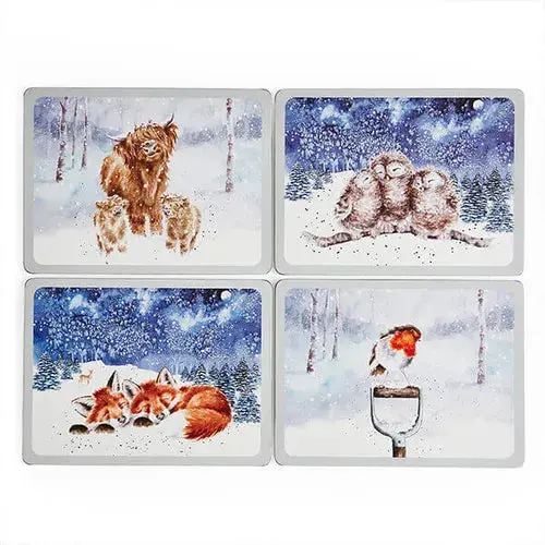 Wrendale Designs Winter Skies Placemat Set – 4 Count 1