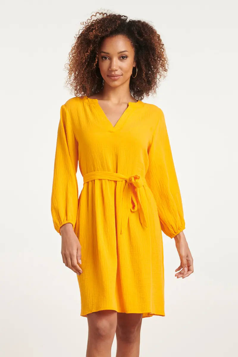 Yellow Tetra-Print Summer Dress – Style 24091 1