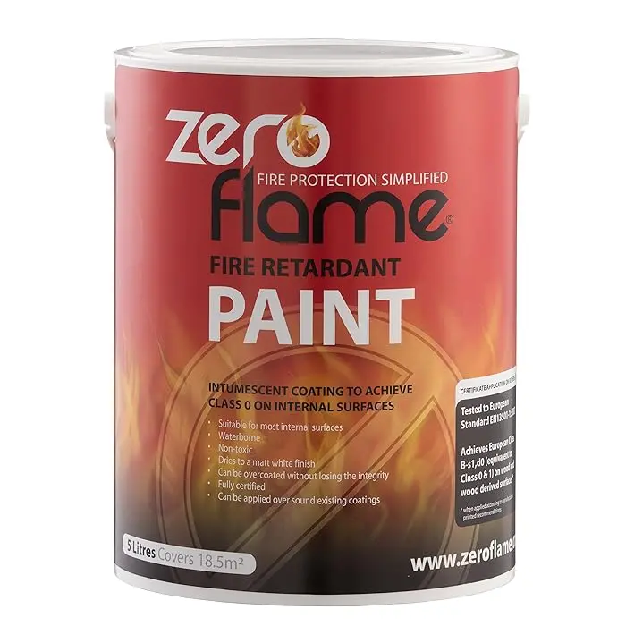 Zero Flame Fire-Retardant Paint – 5 Litre Interior/Exterior Grade 1