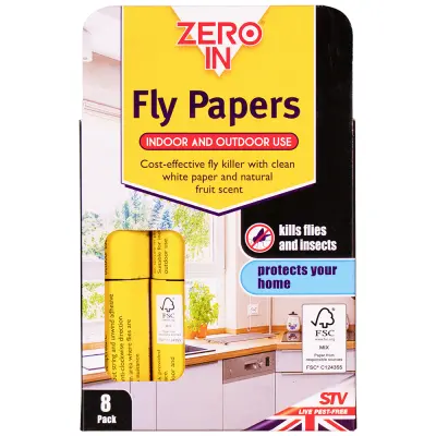 Zero In Sticky Fly Traps – 8-Count Indoor Pest Control Pack 1
