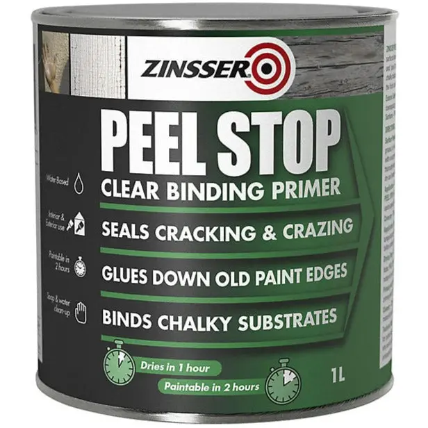 Zinsser Peel Stop Clear Adhesion Primer – 1 Litre Fast-Drying Formula 1