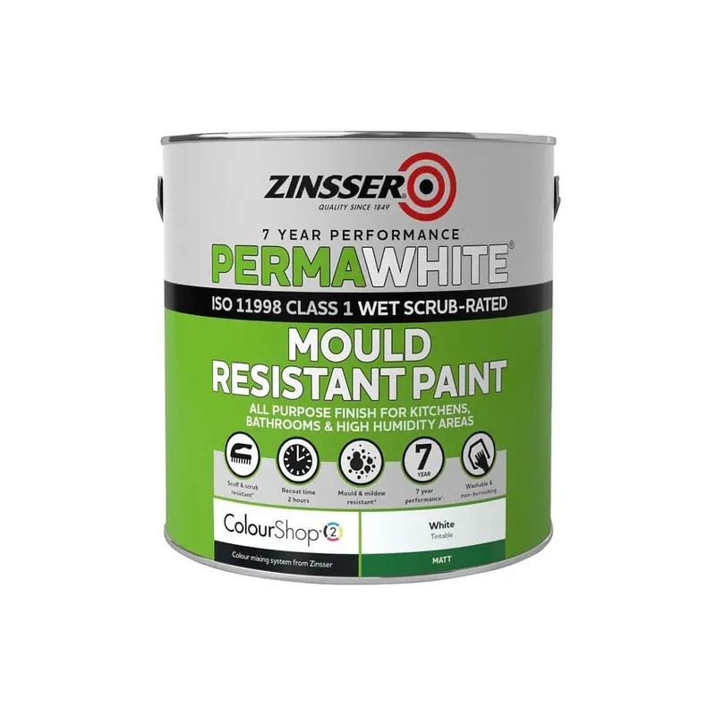 Zinsser Perma-White Mould-Resistant Interior Paint – 2.5L, Matt Finish 1