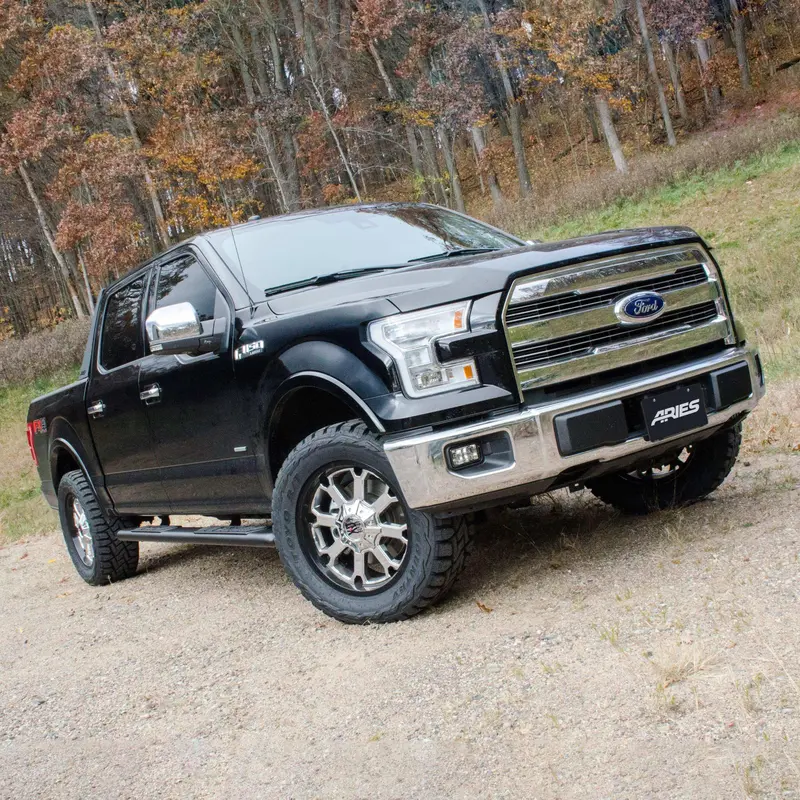 Aries Ascentstep Running Boards - 5.5" X 75", Black Steel (Model 2558008, Fits Select Ford F-150) 1