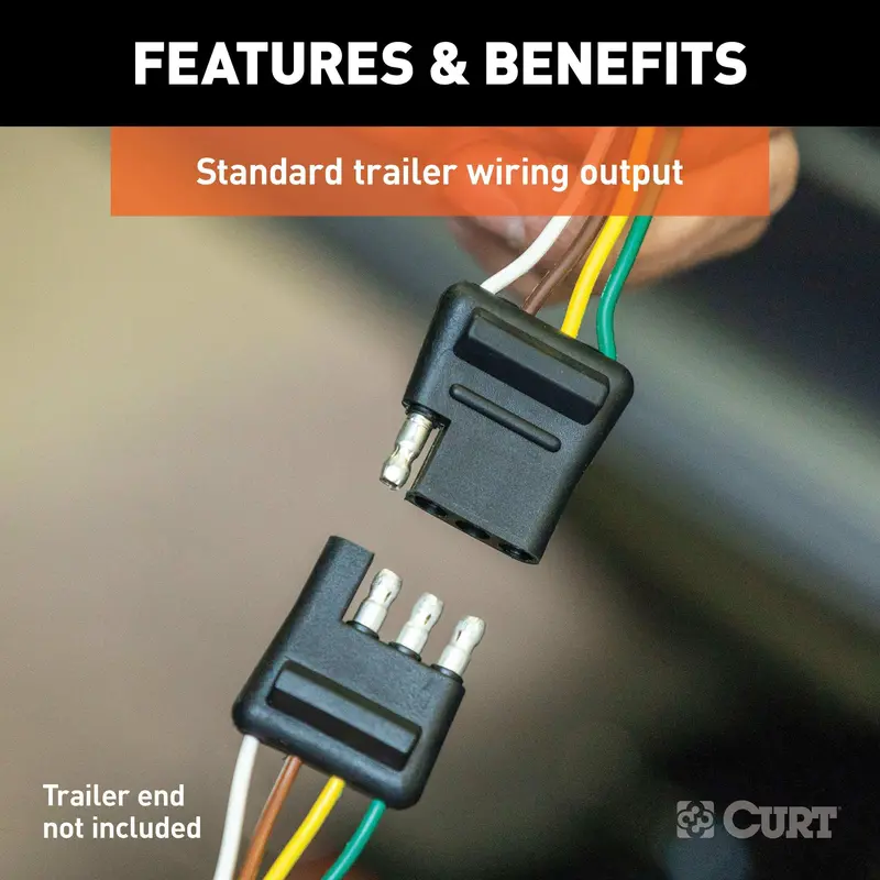 Curt Custom 4-Way Flat Trailer Wiring Harness For Cadillac Cts Sedan & Coupe 1