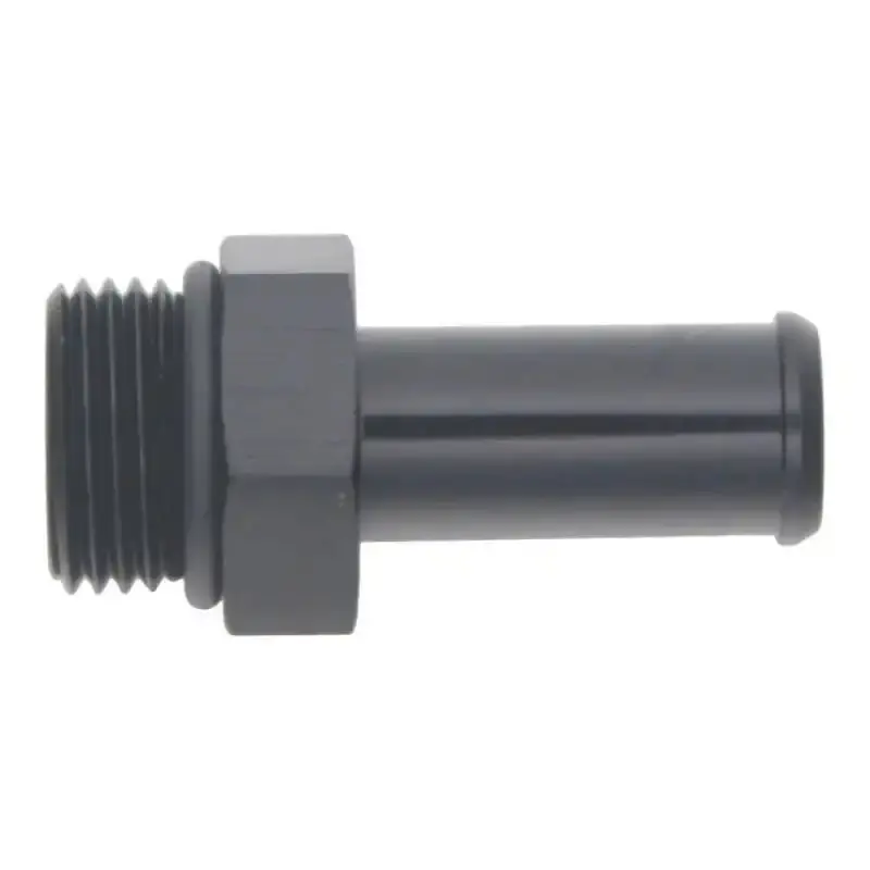 Deatschwerks 8An Orb To 1/2" Male Barb Fitting – Matte Black Anodized With O-Ring 1