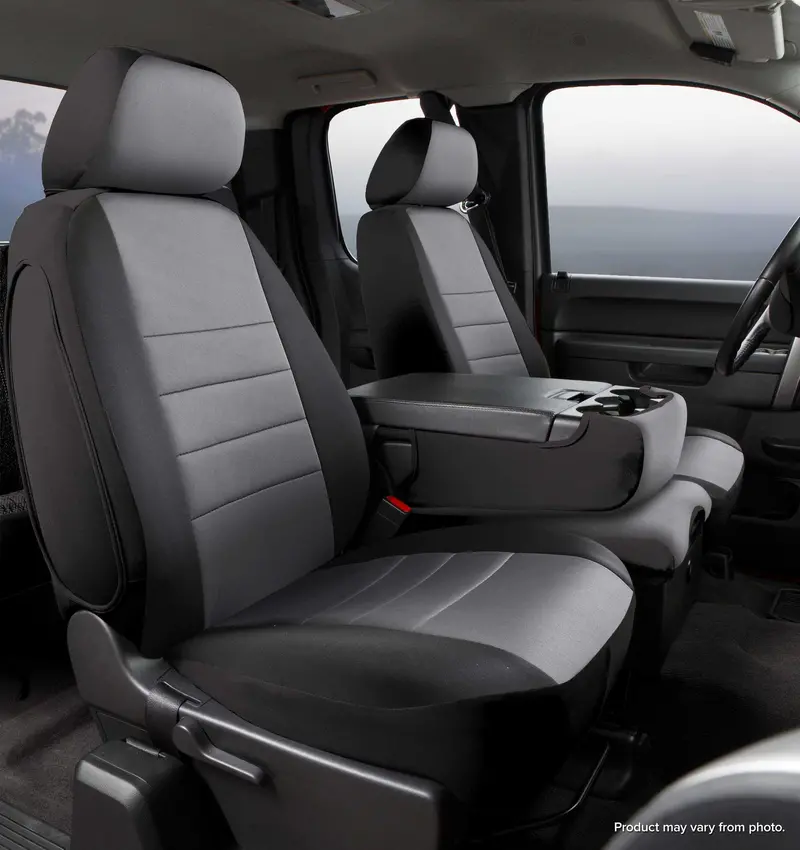 Fia Np99-29 Gray Custom-Fit Neoprene Front Seat Covers – Black/Gray Two-Tone Design For Automotive Interiors 1