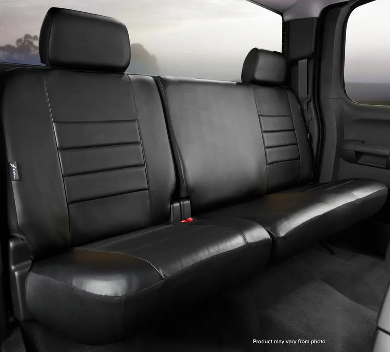 Fia Sl62-38 Blk/Blk Red - Sl60 Series Leatherlite Simulated Leather Custom Fit Rear Seat Cover- 1