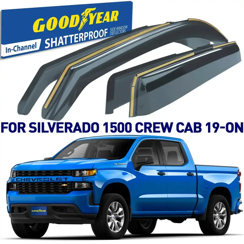 Goodyear Gy003415Lp Shatterproof In-Channel Window Deflectors – 4-Piece Set 1