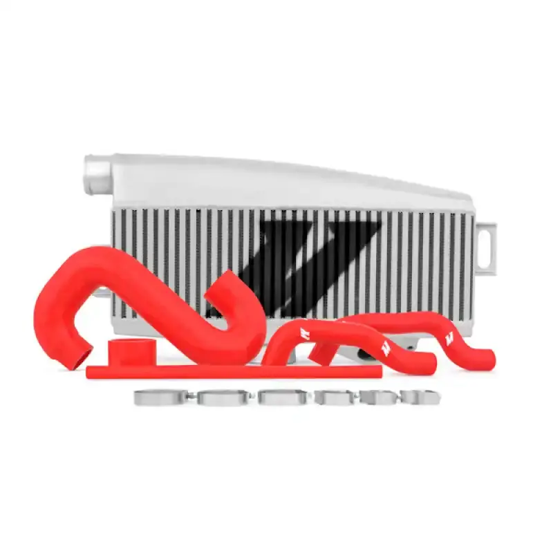 Mishimoto Top-Mount Intercooler Kit For Subaru Wrx (2002–2007) & Sti (2004–2007) – Silver Powder Coat With Red Hoses 1